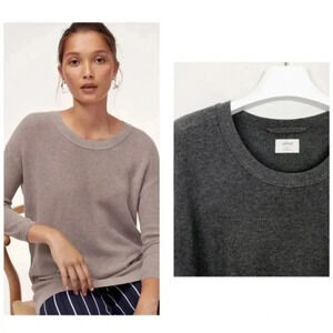 Aritzia Wilfred Balzac sweater lightweight knit grey XXS silk cashmere